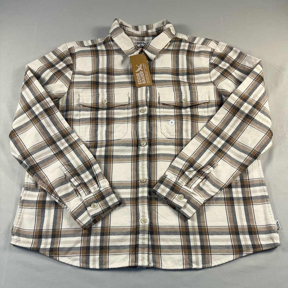 Women’s Eddie Bauer Plaid Button Down Stines Favorite Flannel Shirt